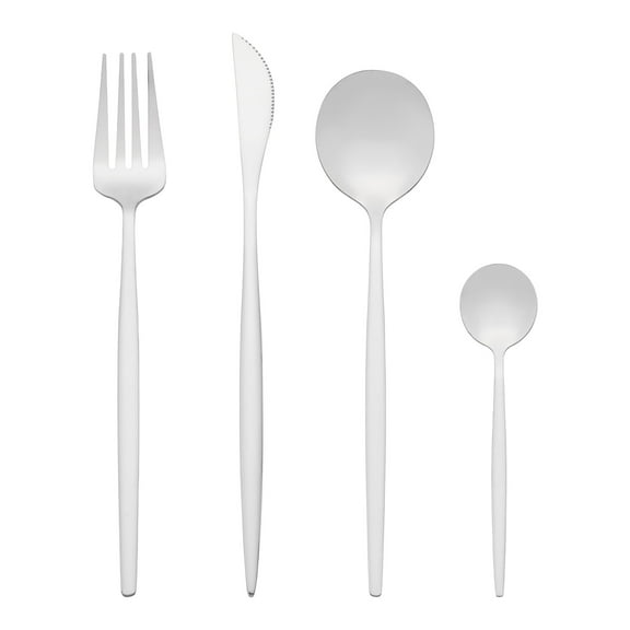 Unique Bargains 20 Piece Silverware Set Stainless Steel Flatware Set Silver