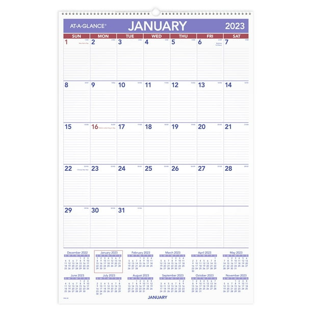 AT-A-GLANCE Monthly 2023 Wall Calendar, Large, 20" x 30" - Walmart.com