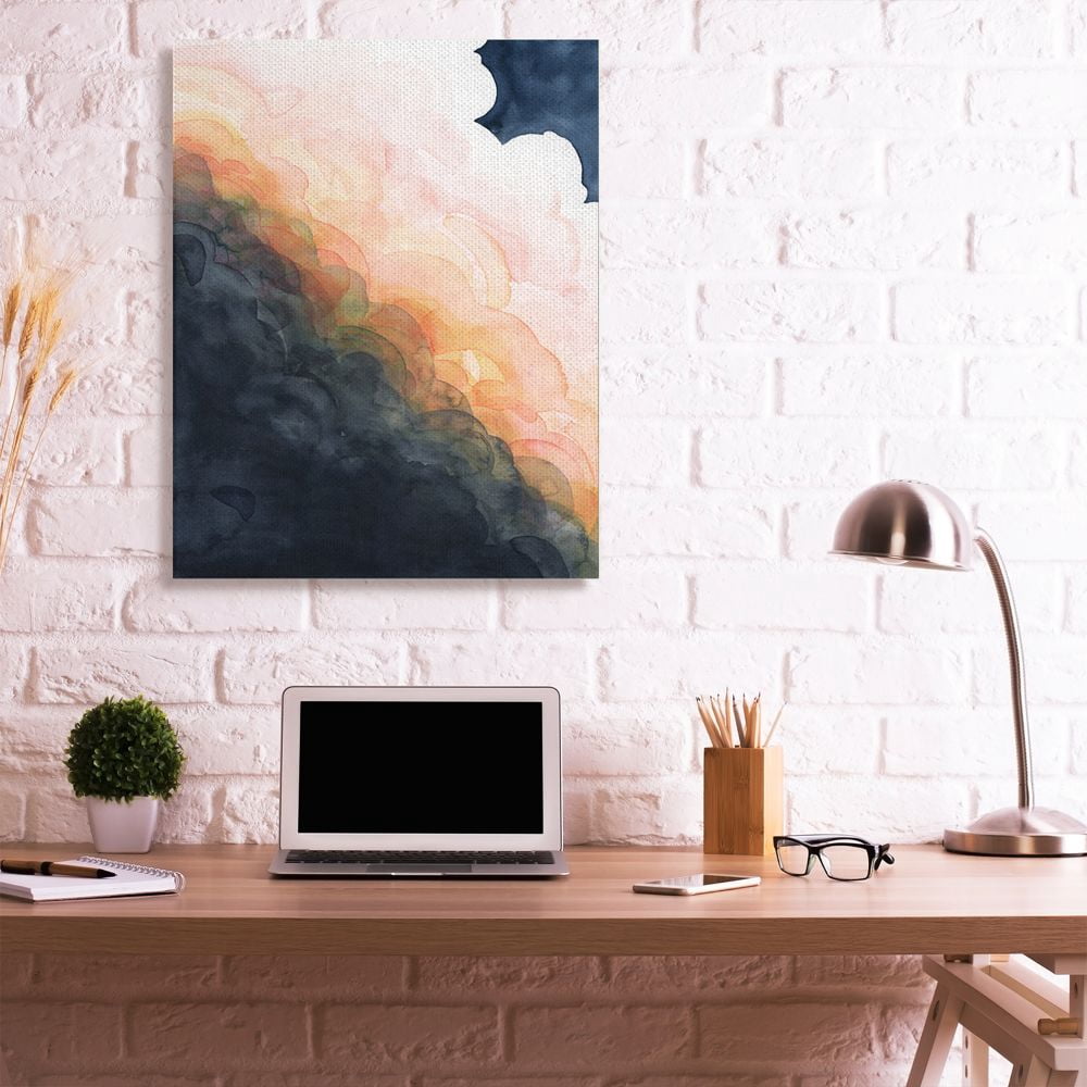 Stupell Industries Storm Cloud Abstraction at Sunset Watercolor Canvas Wall Art Design by Grace Popp