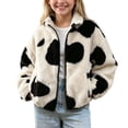 thumbnail image 5 of DJDLJWCJ Girls Zip Up Jacket Fleece Lined Winter Warm Jacket Soft Comfortable Windbreaker Coat White Size 1-2Years, 5 of 8