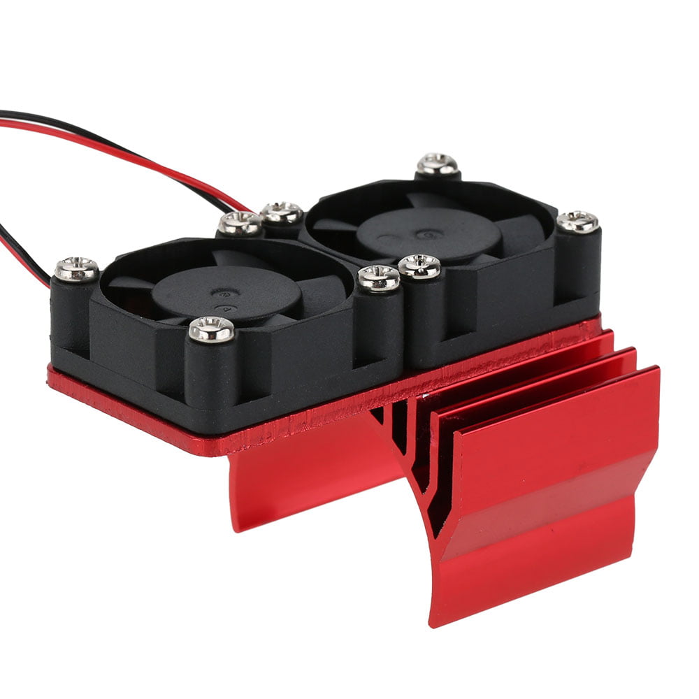 Red Aluminum 540 550 Heat Sink with Plastic Cooling Fan for RC1:10 Model Car 
