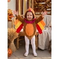 thumbnail image 3 of Cjfdfy Newborn Baby Boy Girl Thanksgiving Outfits Turkey Costume Hooded Long Sleeve Colorful Tail Feathers on Sleeves Cute Thanksgiving Turkey Clothes  ﻿, 3 of 9