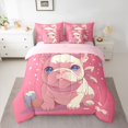thumbnail image 3 of Homewish Kawaii Pug Dog Twin Bedding Sets 7-Piece for Kids, Pink Cartoon Animal Bedding Comforter Set, Cute Dalmatian Lover Reversible Sheet Sets, Breathable Home Decor, 3 of 8