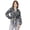 Gray, variant on Printed Full Sleeve Knot Cropped Shirt, Cotton Summer Top For Women