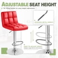 thumbnail image 4 of JJUN Bar Stools Modern Pu Leather Swivel Adjustable Hydraulic Bar Stool Square Counter Height Stool Set of 2 (Red), 4 of 9