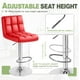 thumbnail image 4 of JJUN Bar Stools Modern Pu Leather Swivel Adjustable Hydraulic Bar Stool Square Counter Height Stool Set of 2 (Red), 4 of 9