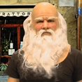 thumbnail image 2 of Máscara de látex de Papá Noel de Navidad, máscara realista de cara completa con barba blanca y gorro rojo, tocado de Navidad para fiesta temática, 2 of 5