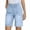 Sky Blue, variant on Womens Knee Length Denim Shorts Button Closure Cuffed Hem Casual Summer Jeans Bermuda Shorts with Pockets Dark Blue S