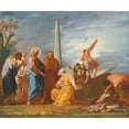 thumbnail image 2 of Venetian School 23x20 Black Ornate Framed Double Matted Museum Art Print Titled: The Calling of Saint Peter (18th Century), 2 of 5