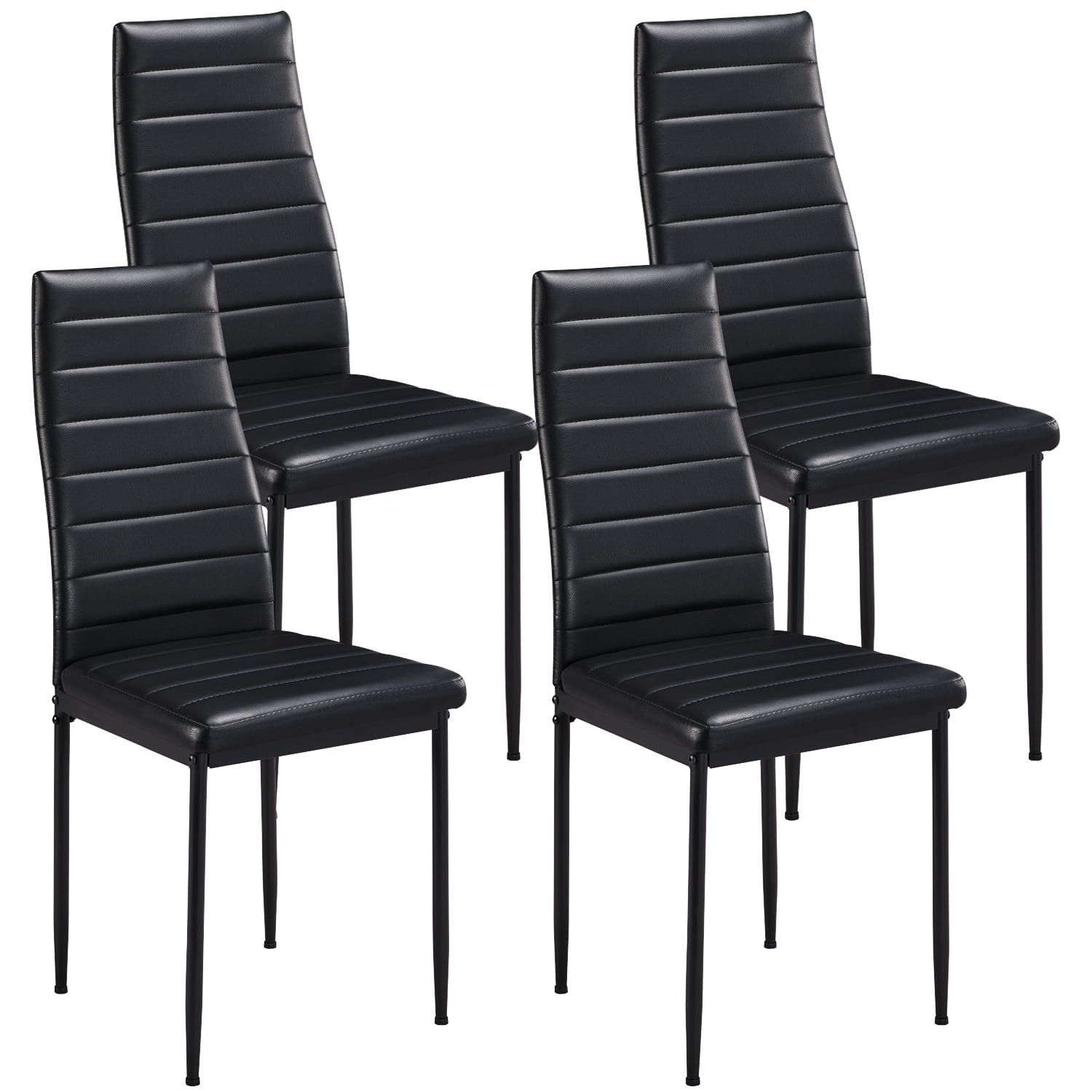 SmileMart Modern Upholstered Dining Chair with High Back Faux Leather