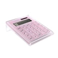 thumbnail image 2 of Calculadora Acrílica EXPUTRAN Rosa con Soporte Batería y Energía Híbrida Solar 12 Dígitos, 2 of 3