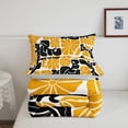 thumbnail image 5 of Homewish Bohemian Daisy Flowers Full Size Comforter Sets,Classic Aesthetic Bedding Comforter Set,Orange Black,Light Gray Reversible,3 Pieces,1 Comforter and 2 Pillowcases, 5 of 7