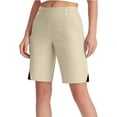 thumbnail image 2 of Frostluinai Bermuda Shorts for Women with Pocket Womens Solid Yoga Sporty Shorts High Waisted Long Shorts for Running Workout Athletic, 2 of 9