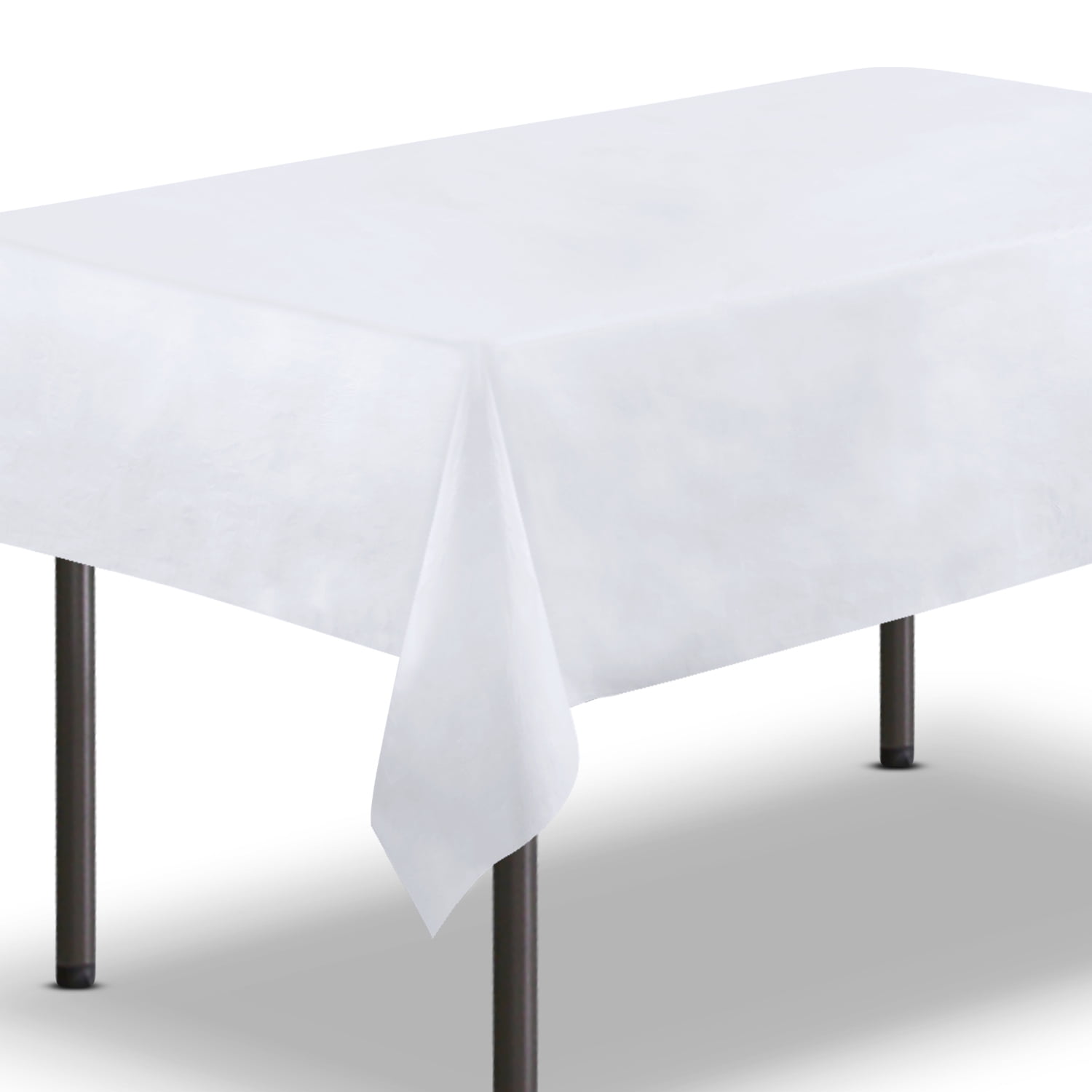 DHY 6 Pack Rectangle Tablecloth 54 x 108 Inch Plastic & Vinyl Table Covers Waterproof Washable Disposable / Reusable Table Cloth for Dining Holiday Party Wedding and Outdoor-White