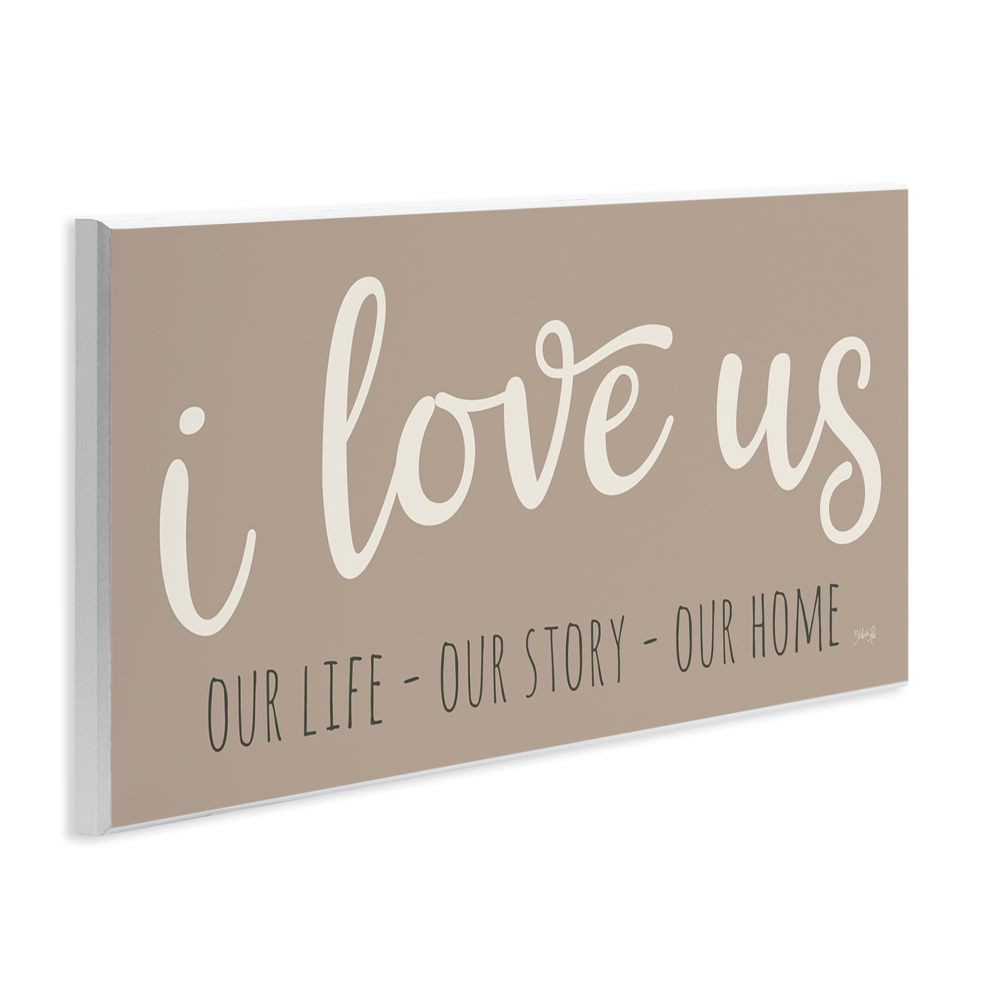Stupell Industries I Love Us Romantic Typography Painting Unframed Art Print Wall Art, 17 x 7