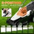 thumbnail image 4 of Litheli Cordless Lawn Mower, 2*20V Electric Lawn Mowers, 16 Inch, 6-Position Height Adjustment, Light Weight, With 2*4.0Ah Portable Battery, for Garden/Yard/Farm, 4 of 10