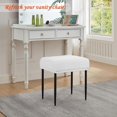 thumbnail image 3 of Rectangle Stretch Counter Height Barstool Slipcovers Rectangular Vanity Stool Cover Kitchen Counter Saddle Seat Cover 4PC White, 3 of 12