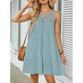 thumbnail image 5 of jinghuiyue Women’s Summer Hollow Out Halter Dresses Sleeveless Casual A-Line Tiered Swing Mini Dress Beach Vacation Sundress XL, 5 of 6