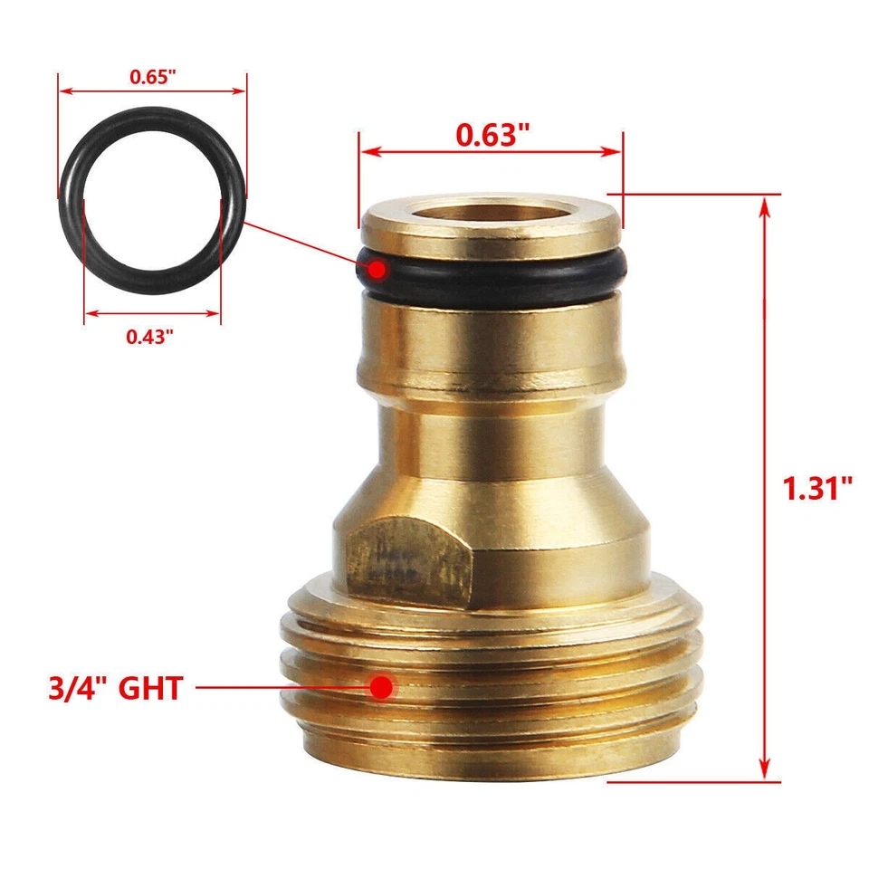 PURELY- 4X Garden Hose Quick Connect Water Hose Fitting 3/4" Brass Female Male Connector