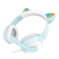 thumbnail image 1 of Tholdsy G19 Pink Cat Ear Cute Girl Auriculares para juegos con micrófono Reducción de ruido Estéreo Música RGB Flash Light Auriculares con cable Cables de audio/vídeo azul claro, 1 of 6