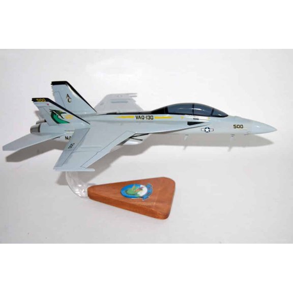 VAQ-130 Zappers 2016 EA-18G Model, Navy, 1/40th (18") Scale, Mahogany