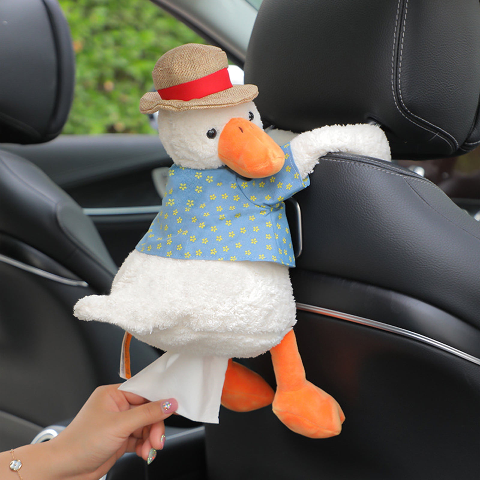 Kawaii Car Accessories Car Tissue Holder Armrest Paper Container Duck Plush  Car Tissue Box Duck Toilet Paper Holder Home Bathroom Accessories