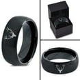 thumbnail image 4 of Tungsten Deer Antler Band Ring 8mm Men Women Comfort Fit Black Dome Brushed Polished, 4 of 4