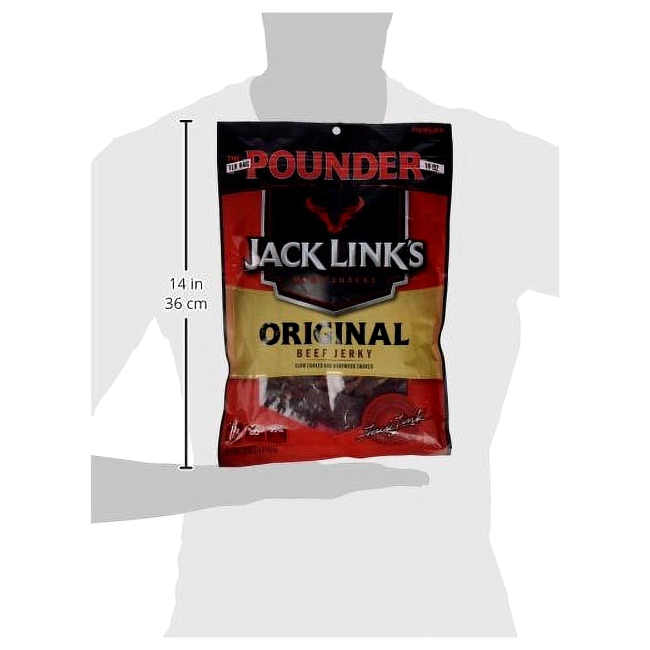 Jack Link's 100% Beef Original Beef Jerky 16oz Resealable Bag