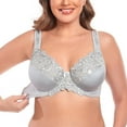 thumbnail image 3 of Women's Sexy Lace Embroidered Bras Full Coverage Unlined Underwire Plus Size Bra 36DD, 3 of 8