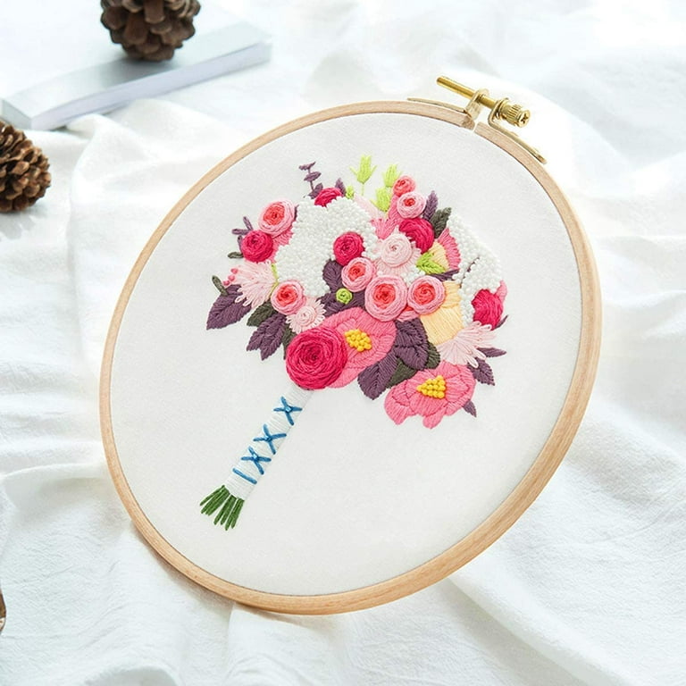 Maydear Stamped Embroidery Kit for Beginners with Pattern, Cross Stitch  kit, Embroidery Starter Kit Including Embroidery Hoop, Color Threads and