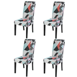 Black White Grey Chair Covers - 4 Pcs Dining Room Chair Back Covers, Modern  Moire Geometric Abstract Art Chair Slipcovers Removable Chair Protectors