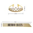 thumbnail image 2 of Bling Rhinestone Crystal Crown + Letter Printing Satin Sash Set Para Mujer Cumpleaños Aniversario Decoración Para Fiesta matsuzay AP007439-08, 2 of 2