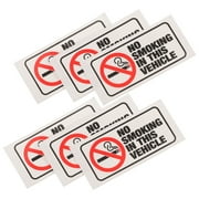 6 Pcs No Smoking Sticker Warning Decals Sign for Car Labels Stickers Applique inside The