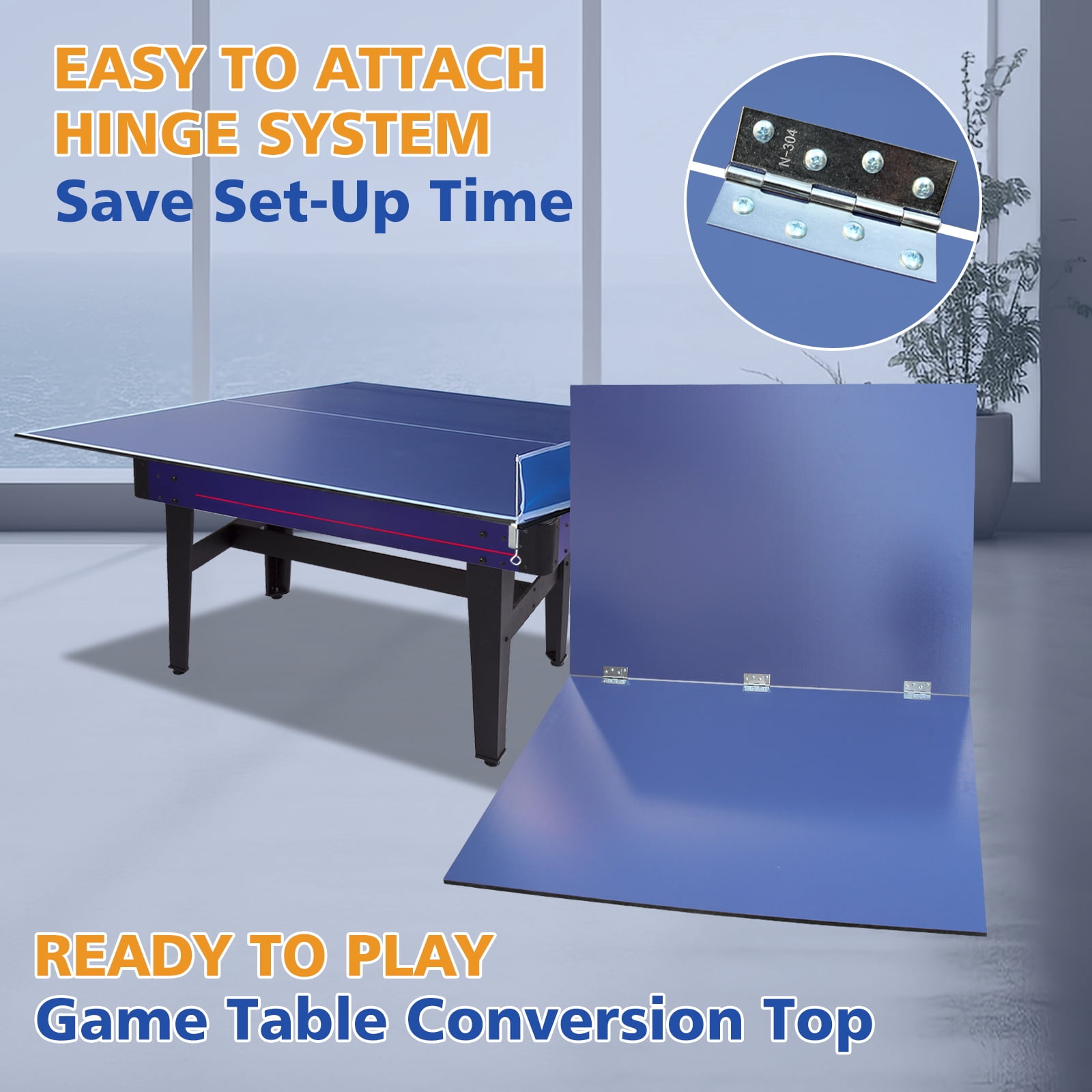 KL KLB Sport 6*3ft Mid-Size Ping Pong Conversion Top Foldable & Portable Table Tennis Table Top for Indoor Games