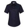 thumbnail image 1 of Russell Collection- Camisa de tejido Oxford de fácil cuidado y manga corta para mujer (Marino Vivo), 1 of 6