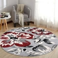 thumbnail image 5 of World Rug Gallery Modern Floral Design Red 6'6" Round Rug, 5 of 7