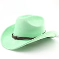 thumbnail image 2 of Western Cowboy Hat with Curved Brim for and Outdoor Adventure Travel Riding Cowboy Hat 7 3/8 One Size, 2 of 4