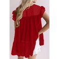 thumbnail image 3 of Hauts pour Femmes Décontractés Manches Courtes à Volants Blouse Tunique Ample, 3 of 3