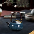 thumbnail image 1 of Tetera de cerámica, tetera de cerámica de 750ml con mango, tetera para hervir agua caliente para Camping, Hotel, regalo para amantes del té, Picnic azul1, 1 of 8