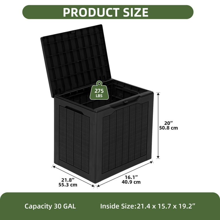 Uforic 30 Gallon Outdoor Resin Deck Box, Weatherproof Rattan