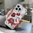 thumbnail image 4 of Funda para iPhone 16, funda suave y transparente para iPhone 11, 12, 13, 14, 15 Pro Max, XS, XR, 7, 8 Plus, SE 2020, funda con labios rojos sexys para chica, 4 of 4