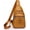Light Brown, variant on Leather Sling Backpack Chest Crossbody Shoulder Bag Travel Daypack for Men and Women Brown Big