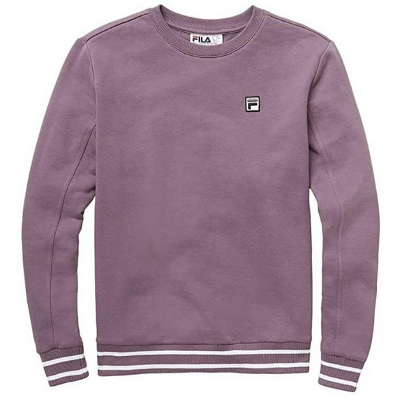 Fila Women's Pullover Crewneck Sweatshirt, Black Plum/White, XL - NEW