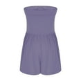 thumbnail image 5 of qolati Summer Rompers for Women 2025 Casual One-Piece Strapless Tube Top Sleeveless Skort Short Jumpsuit Beach Vacation Outfits, 5 of 9