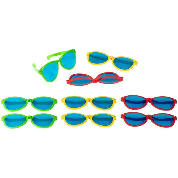 12 Pack Neon Giant Party Sunglasses Fun Glasses for Adult Kids Costume