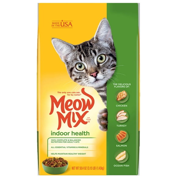 Meow Mix Nourriture Sèche pour Chats, Formule Intérieure, Sac de 315 Livres (Sac de 4)