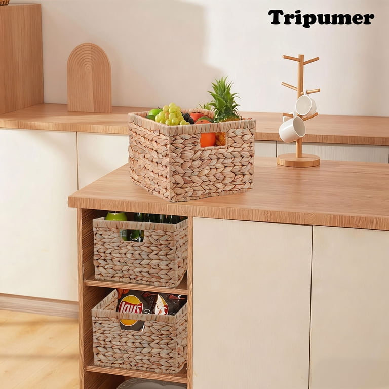 Water Hyacinth Storage Baskets, 2-Pack, Off-White photo 6