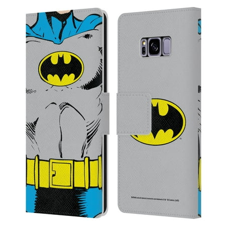 Head Case Designs Officially Licensed Batman DC Comics Logos Classic Costume Leather Book Wallet Case Cover Compatible with Samsung Galaxy S8