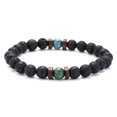 thumbnail image 5 of Personality Men's Black Volcanic Stone Bracelet, 5 of 5