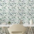 thumbnail image 2 of Ambesonne Leaf Peel & Stick Wallpaper for Home, Leaves and Water Splash Print, 13"x100", Dark Cadet Blue and Green, 2 of 5